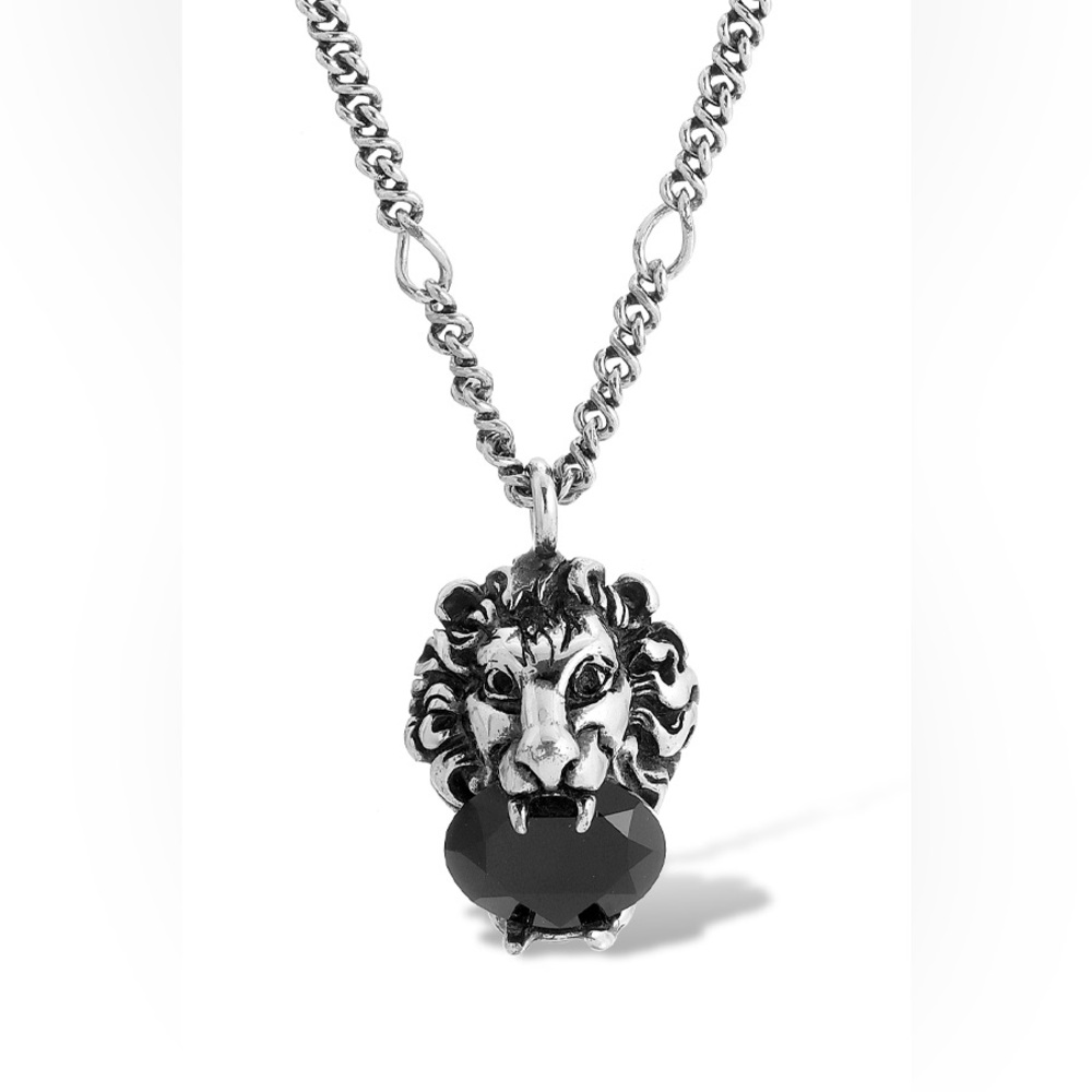 Gucci crystal lion necklace